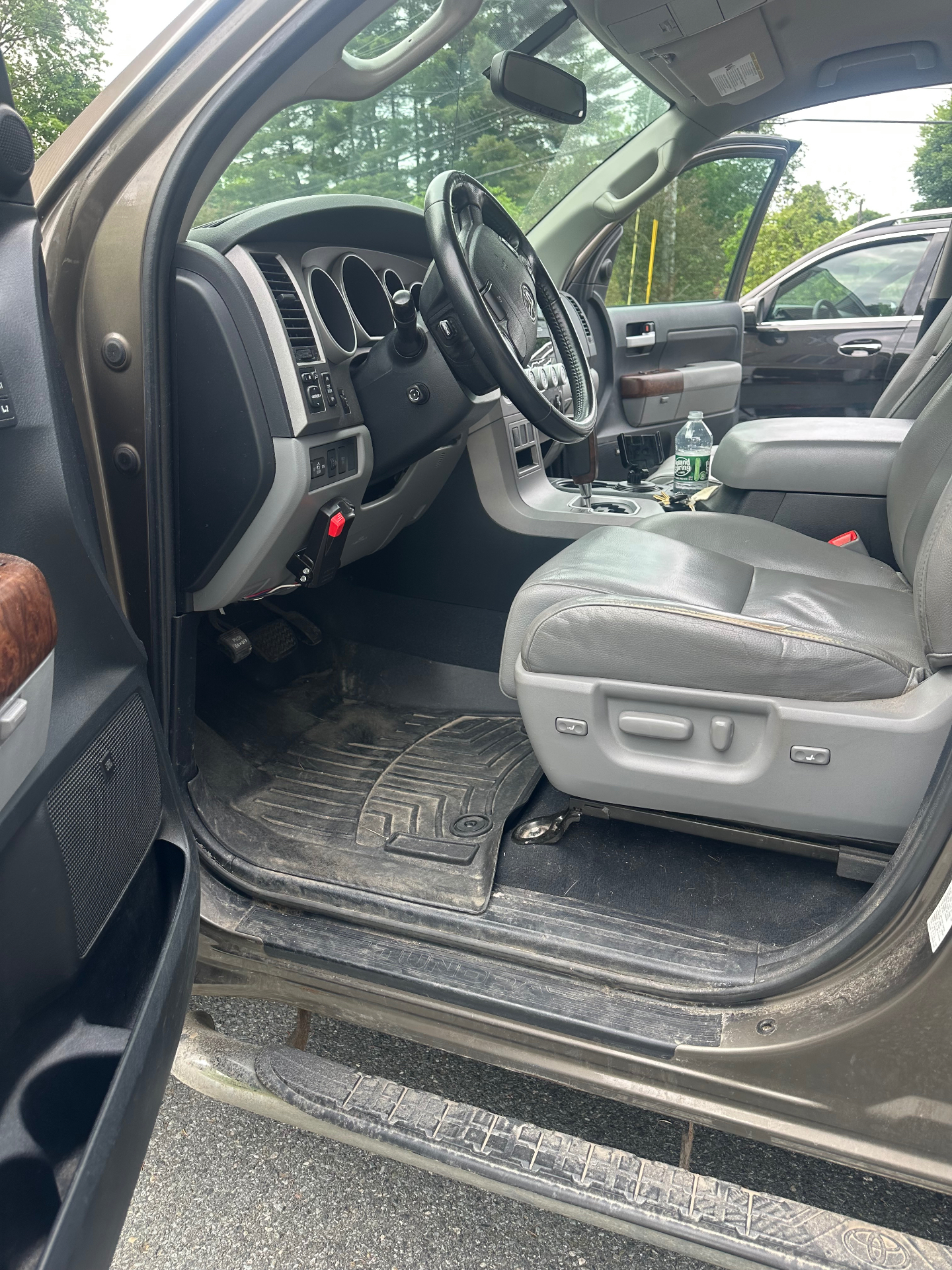 Toyota Tundra interior before and after deep cleaning — before