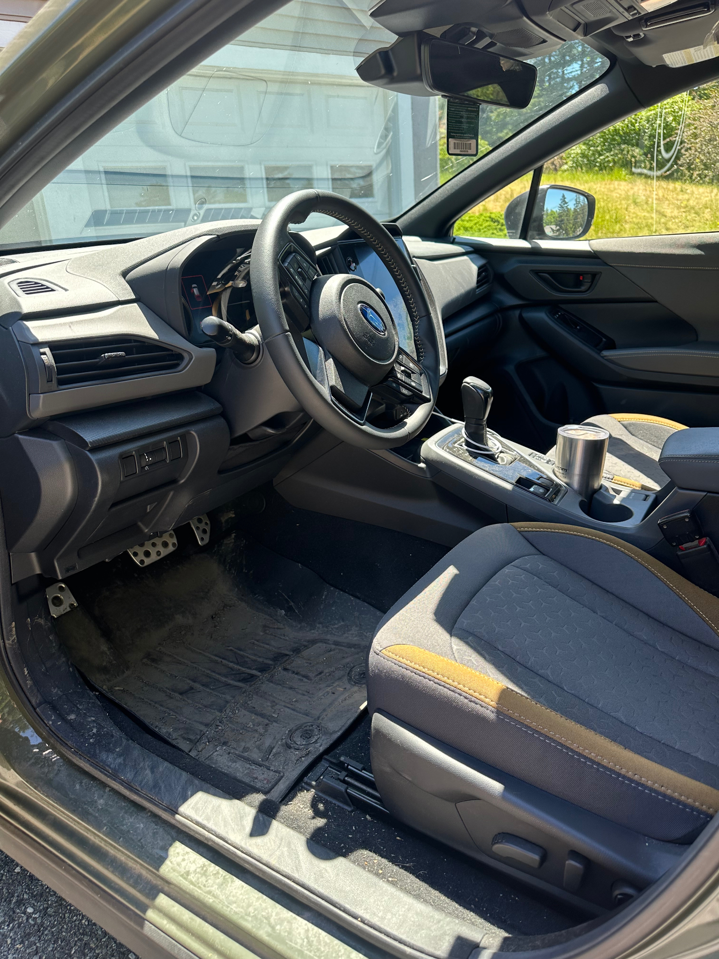 Subaru Crosstrek interior before and after deep cleaning — before